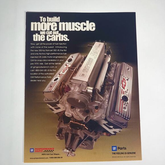 GM Parts "We Cut Out The Carbs" RamJet 350 Print Ad 2001 Rod & Custom 8.5" x 11" - Picture 1 of 6